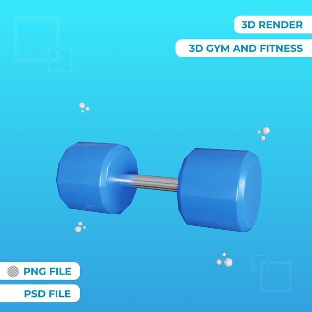 Representación 3d gimnasio barra aislado objeto premium psd