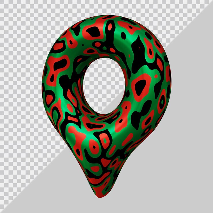 PSD representación 3d del globo de icono de ubicación