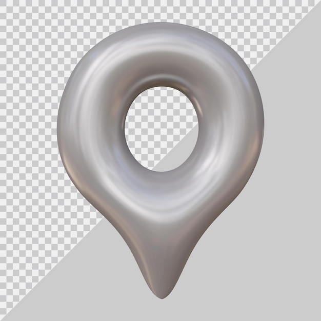Representación 3D del globo de icono de ubicación