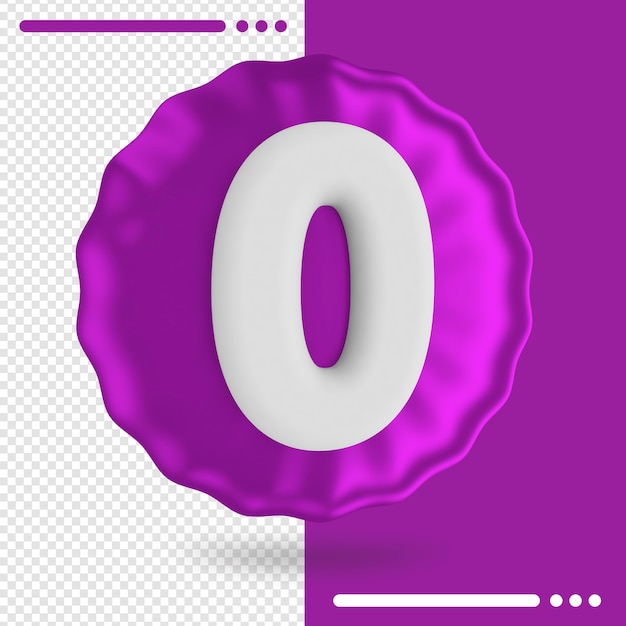 Representación 3D de globo y número 0