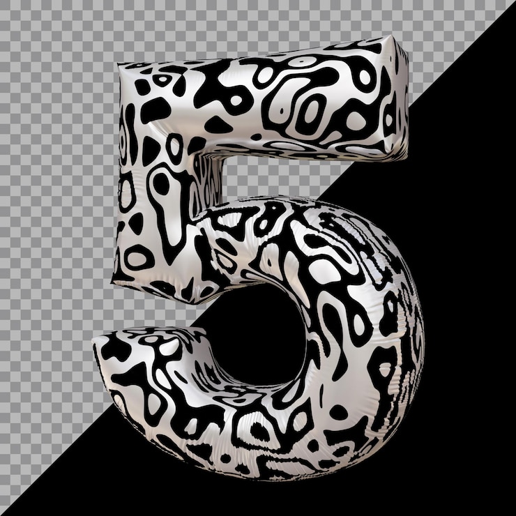 PSD representación 3d del globo número 5