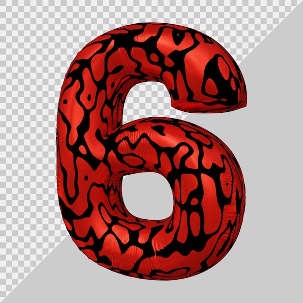 Representación 3d del globo número 6