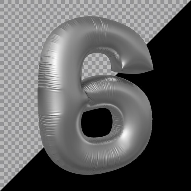 Representación 3d del globo número 6