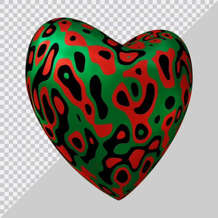PSD representación 3d del globo del símbolo del corazón