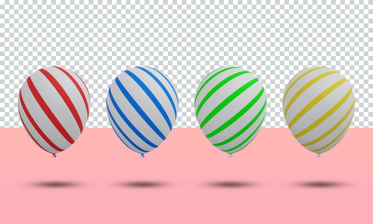 PSD representación 3d de globos con textura de fondo abstracto