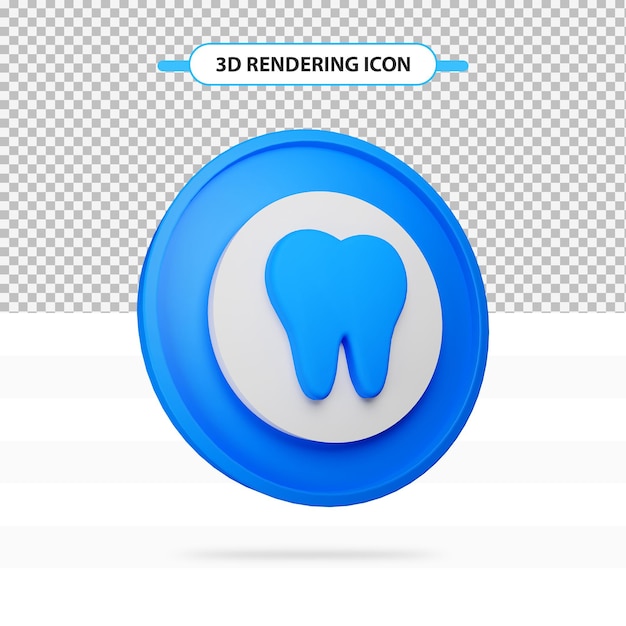 Representación 3d icono aislado de dientes