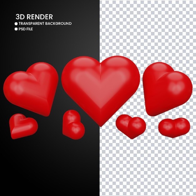 Representación 3d del icono de amor lindo