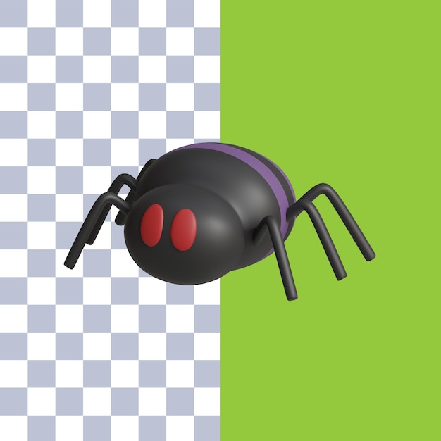 PSD representación 3d del icono de araña de halloween