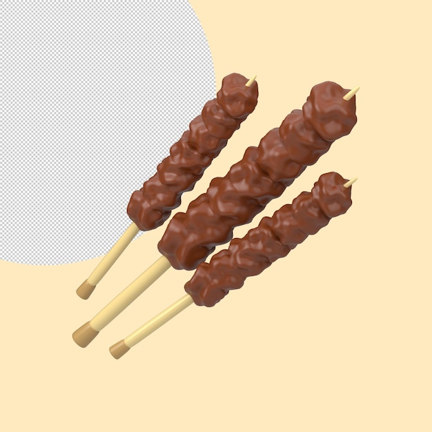 Representación 3D del icono de barbacoa aislado sobre fondo claro