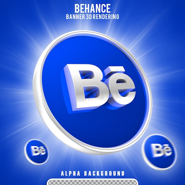 Representación 3d del icono de Behance