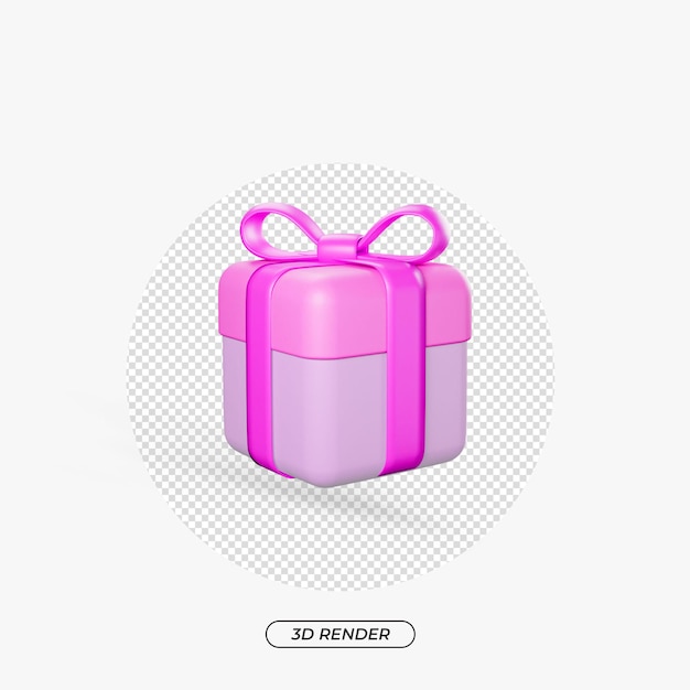 Representación 3d del icono de caja de regalo