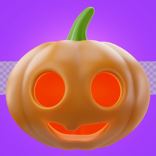 PSD representación 3d del icono de calabaza de halloween