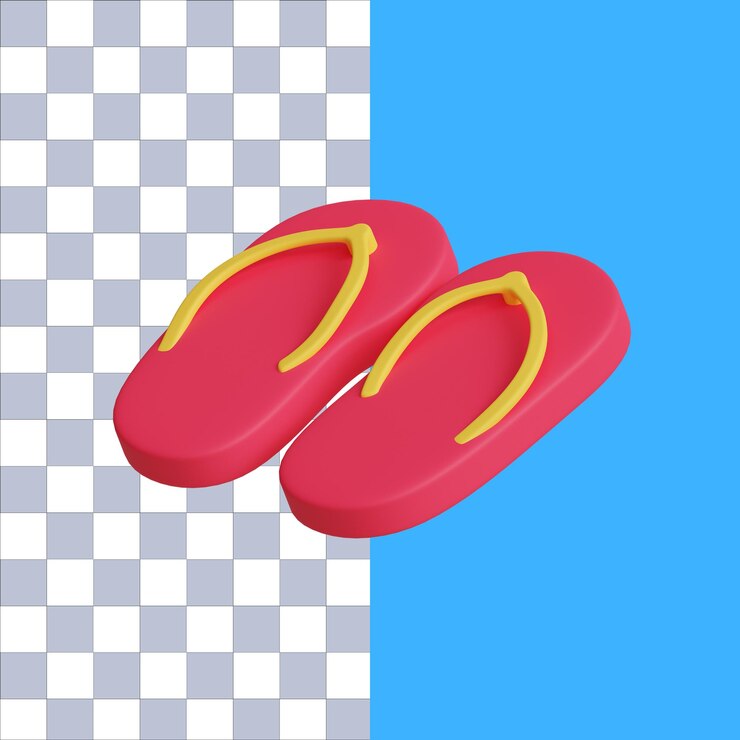 PSD representación 3d del icono de chanclas de verano