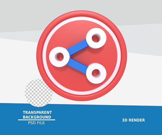 Representación 3D del icono de compartir