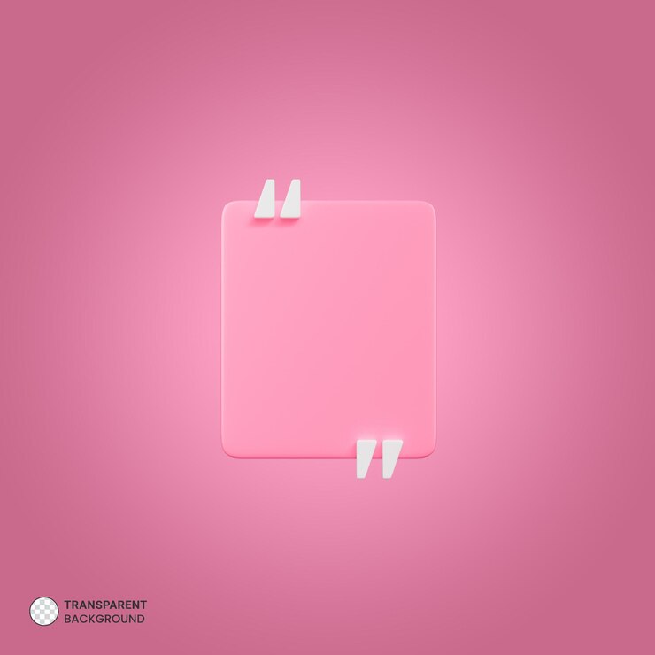 PSD representación 3d del icono de cuadro de marco de comillas ilustración de renderizado 3d aislado