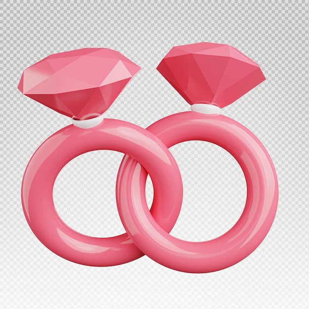 PSD representación 3d del icono de diamante rosa