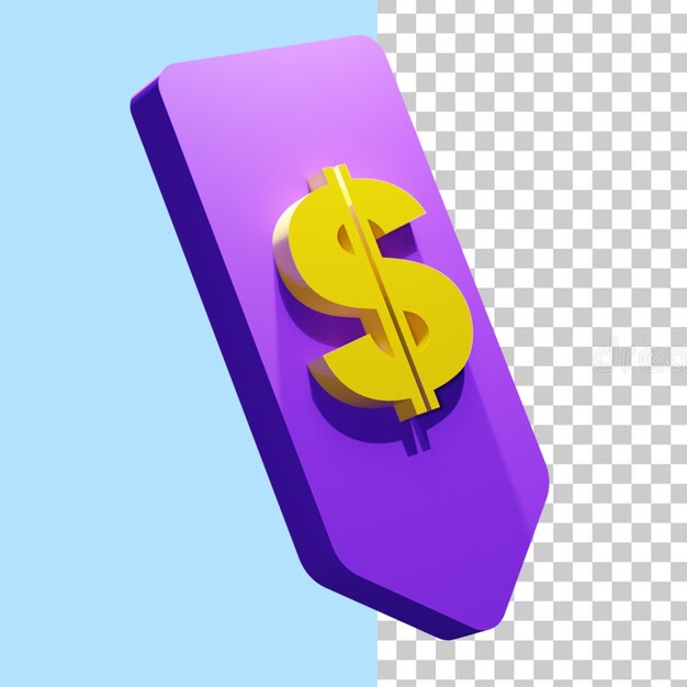 Representación 3d del icono de doller