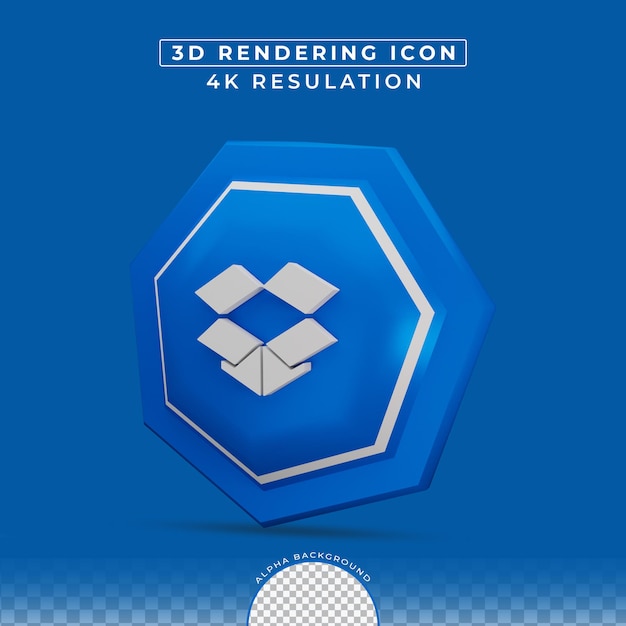 Representación 3d del icono de dropbox