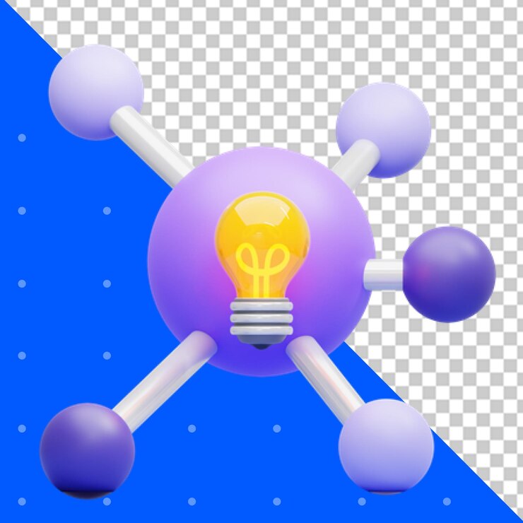 PSD representación en 3d del icono de la empresa en un fondo transparente en png