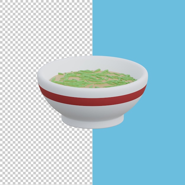 Representación 3d del icono de es cendol de comida indonesia