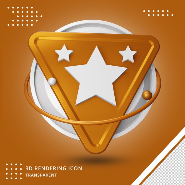 Representación 3d del icono de estrella o calificación