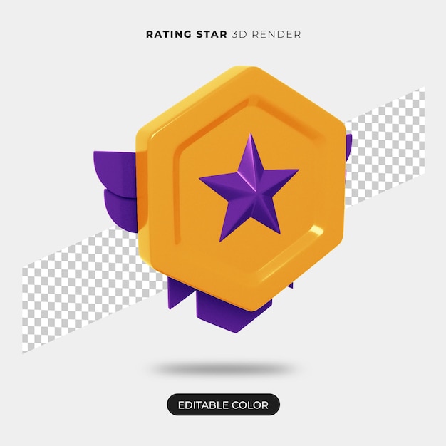 PSD representación 3d del icono de la estrella