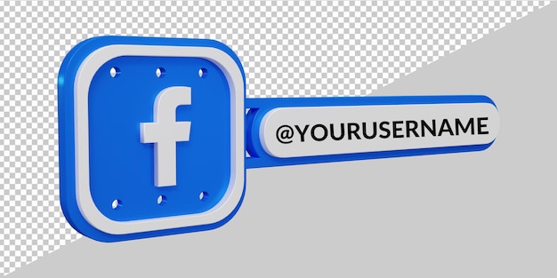 Representación 3d del icono de facebook tercio inferior