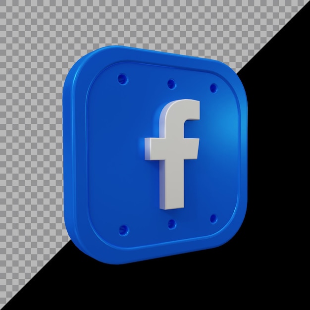 PSD representación 3d del icono de facebook