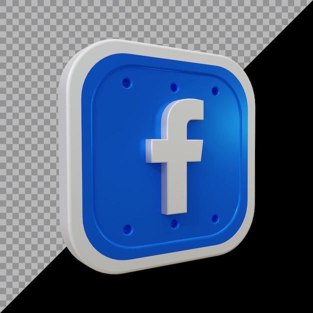 Representación 3d del icono de facebook