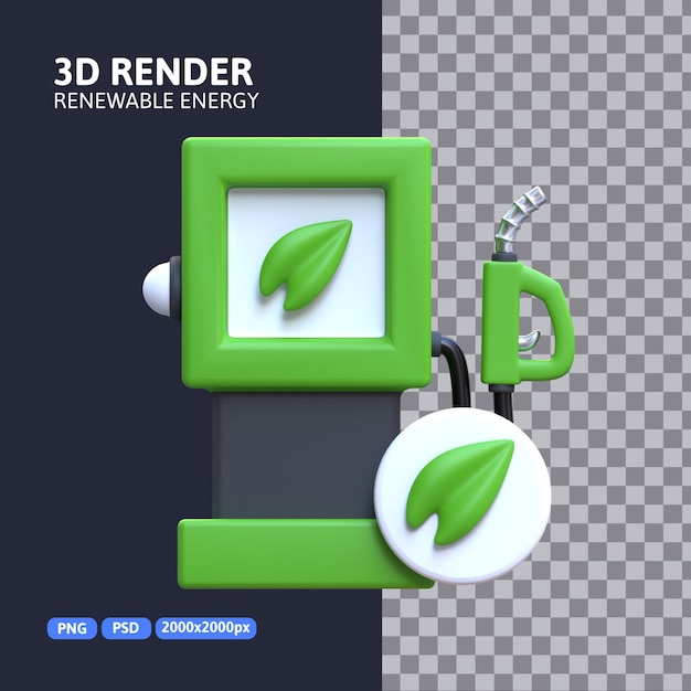 Representación 3D - Icono de la gasolinera Bio