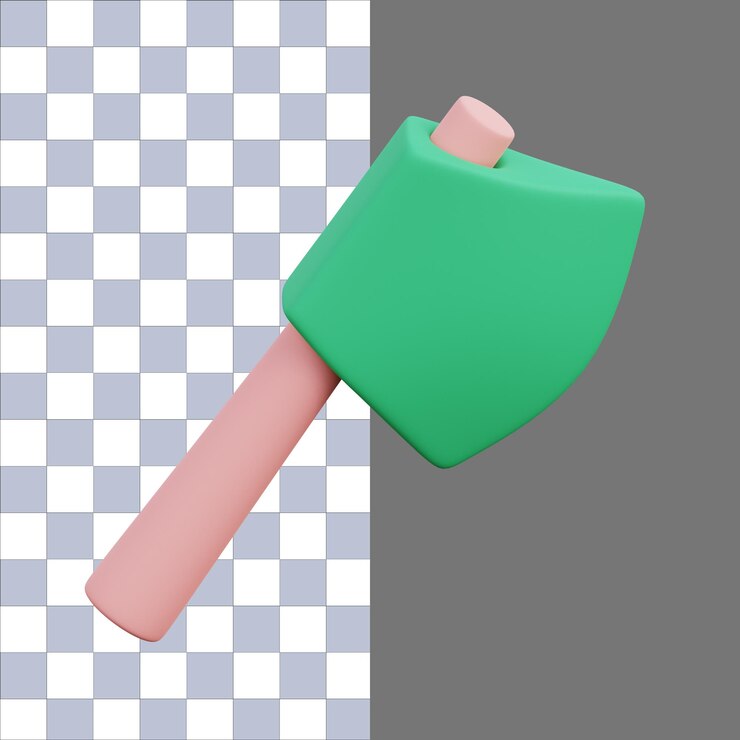 PSD representación 3d de un icono de granja de hacha