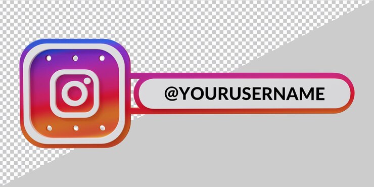 PSD representación 3d del icono de instagram tercio inferior