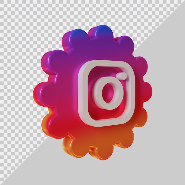 Representación 3d del icono de instagram