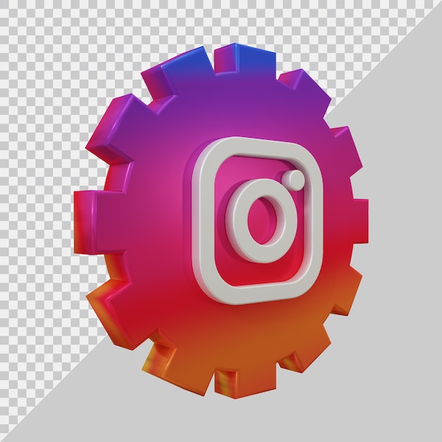 Representación 3d del icono de instagram