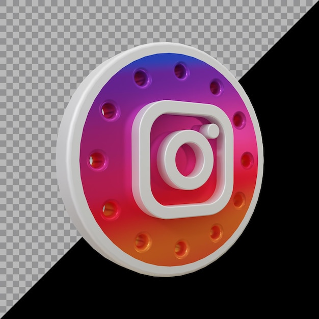 Representación 3d del icono de instagram