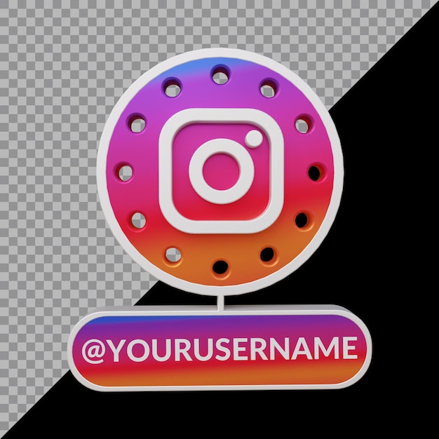 PSD representación 3d del icono de instagram