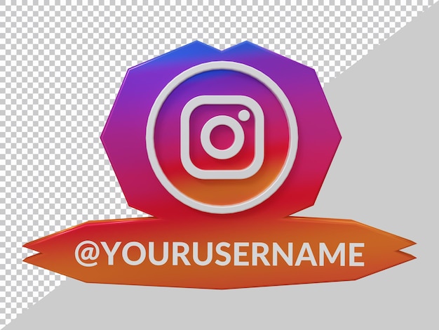 PSD representación 3d del icono de instagram