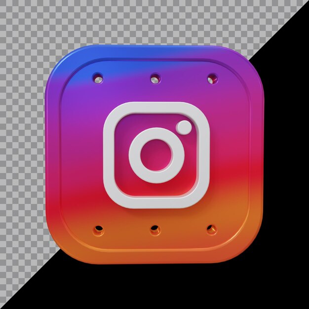 Representación 3d del icono de instagram