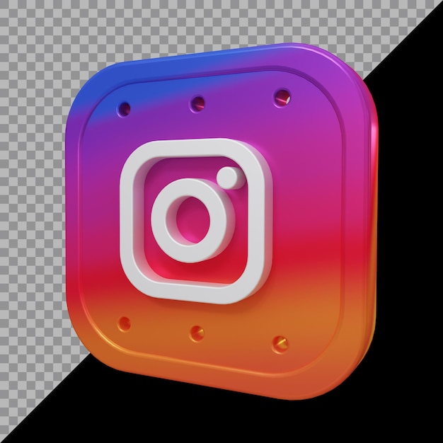 Representación 3d del icono de instagram