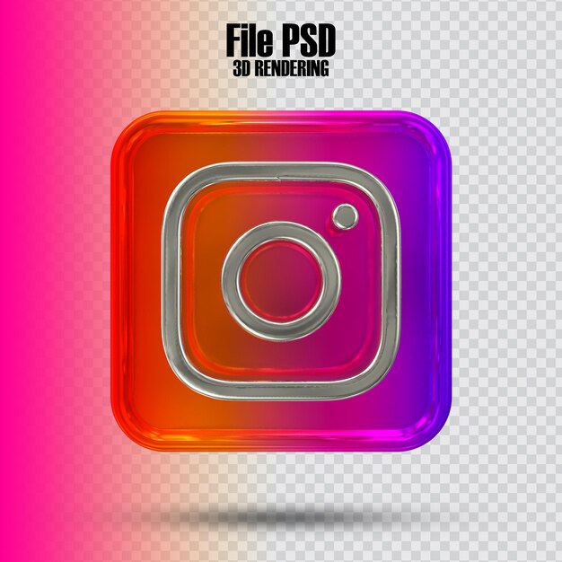 Representación 3d de icono instagram