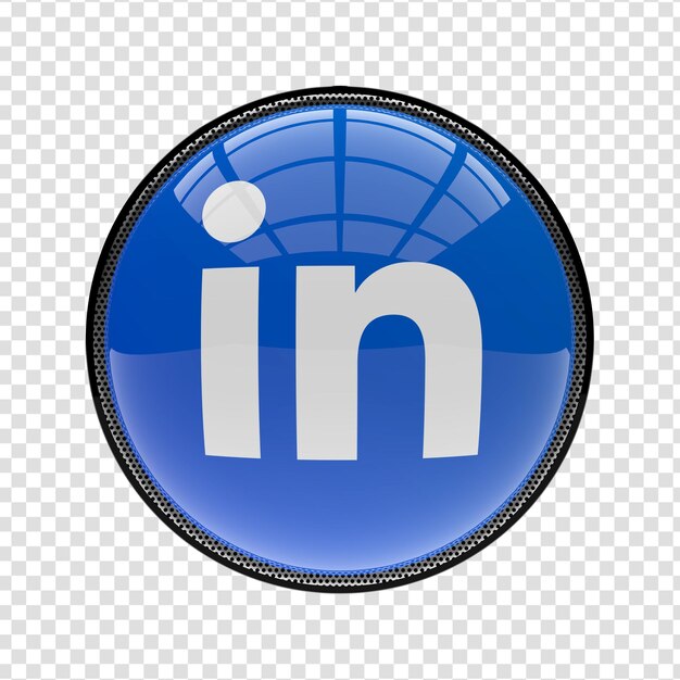 Representación 3d del icono de Linkedin de redes sociales
