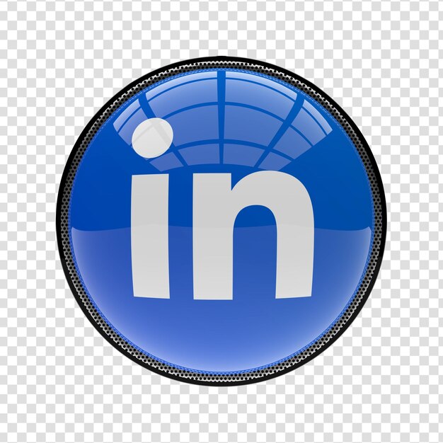 PSD representación 3d del icono de linkedin de redes sociales