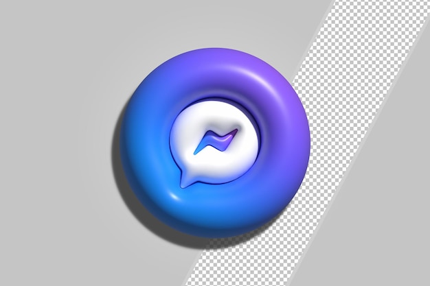 PSD representación 3d del icono de messenger premium psd