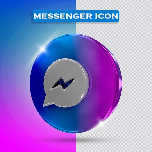 Representación 3d de icono messenger