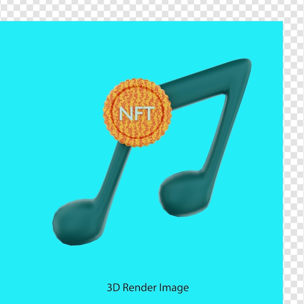 Representación 3d del icono de la música nft