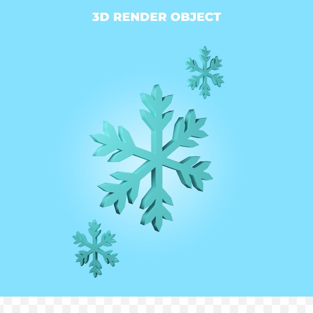 PSD representación 3d del icono de nieve