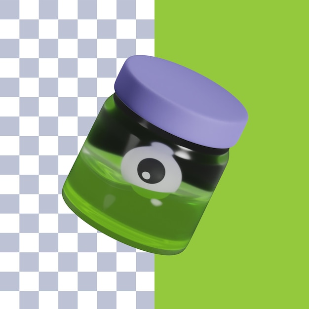 PSD representación 3d del icono del ojo de halloween