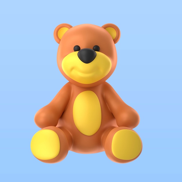 PSD representación 3d del icono del oso de peluche del día de san valentín