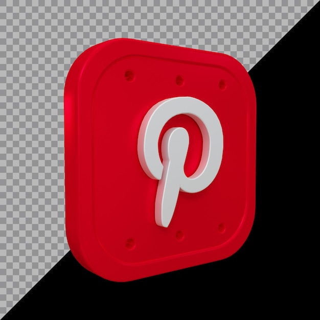 Representación 3d del icono de pinterest