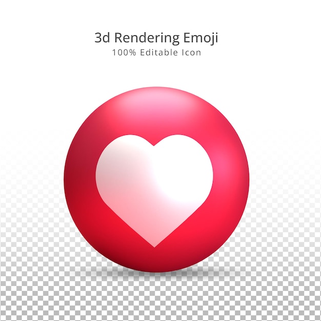 Representación 3D icono de reacción de emoji de amor